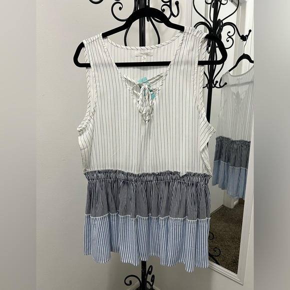 Maurices Multi-Striped Lace-Up Tank Top - Picture 2 of 8